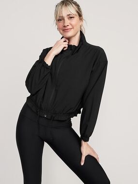 Old Navy Black Zip-Front Active Jacket